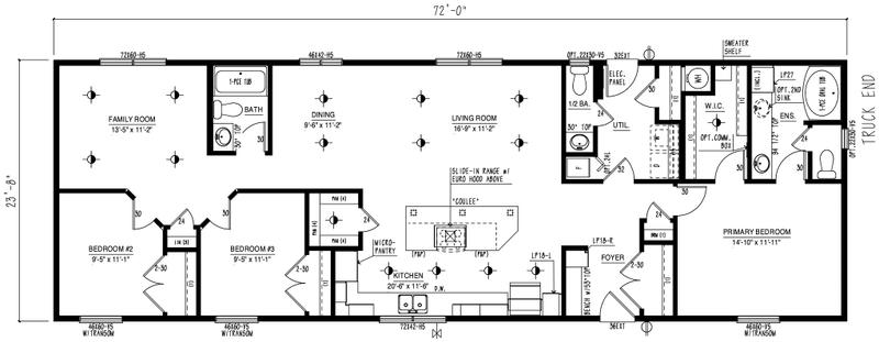 The River View - Modular wide modular home floor plan