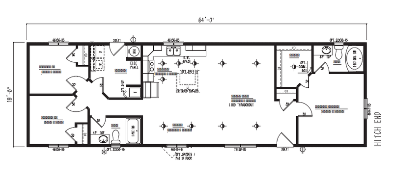 MRD2064-137 - Modular wide modular home floor plan