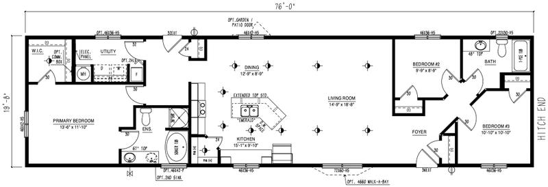 MRD2076-318 - Modular wide modular home floor plan