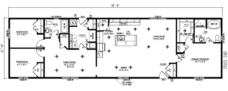 The Prairie View - Modular wide modular home floor plan